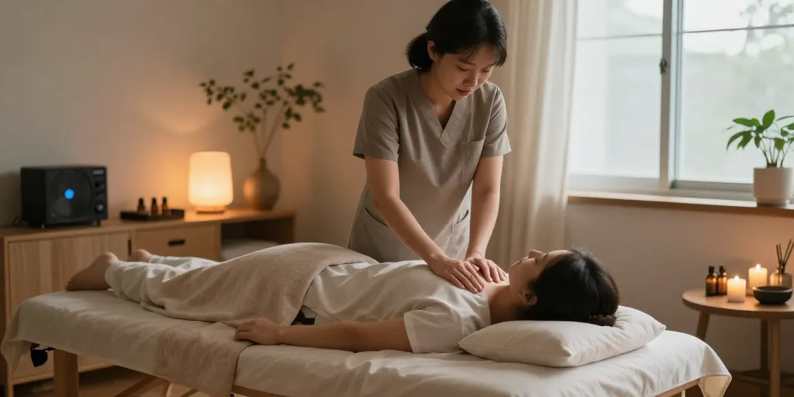 인천출장마사지 서비스를 제공하는 아늑한 홈 마사지 공간의 모습입니다.